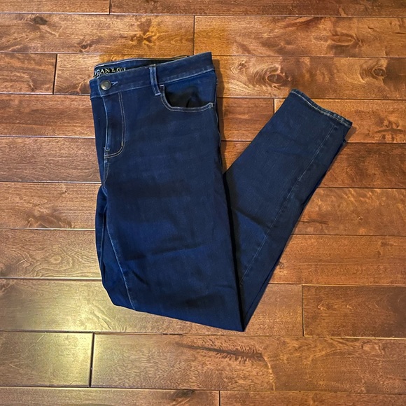 AE Super Stretch Dark Blue Denim Jegging - Picture 1 of 3